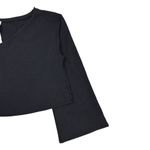 Lululemon  NWOT Show Your Depth M/L Bell Sleeve‎ Crop Heathered Black Reversible Photo 6