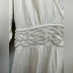 EXPRESS Vintage Off White 3/4 Sleeve Beaded Sweater Dress Size S Small Y2K Photo 4