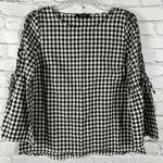 Madewell Women’s Gingham Bell Sleeve Top - 3/4 Tie Sleeve Black &
White S Photo 0