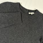 Madewell Gray Textured Button Back Sweater Women's Small Crew Neck Long Sleeve Photo 1