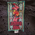 Johnny Was Top Eyelet Sleeveless Tunic Sheer See-Through Scalloped Hem Black XS Photo 6