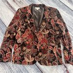 Talbots Vintage  Velvet Multicolor Paisley Blazer | Cotton-Silk Photo 1