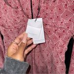 Equipment Arden Puff Sleeve Silk Top in Red Geometric Print Photo 7