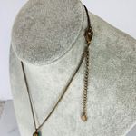 ALDO Turquoise Stone Pendant Necklace Bronze Metal 18" Photo 3