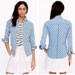 J.Crew Seahorse Linen Blend Button Down Boy Shirt Size 6 Nautical Photo 1