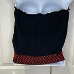 Eyeshadow Cropped Embroidered Top With Elastic Waist Black Orange Blue Medium Photo 3