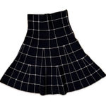 Max edition  Black and Taupe Grid Flare Skirt Photo 0