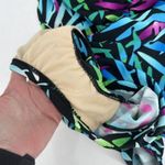 Maxine of Hollywood Tropical Swimsuit one piece size 16 XL Ruched Black Blue Photo 5