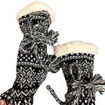 Altar'd State black and white snowflake winter long sock slippers casual warm Photo 3