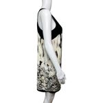 Silence + Noise Silence Noise Dress Women Medium Cream Black Scarf Print Shift Mini Casual Party Photo 1