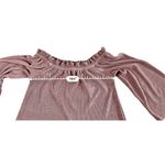 Deletta  Anthropologie Vascanes Plisse Pink Off The Shoulder Pleated Blouse SMALL Photo 5