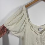 Arula Top Women A (1X) Plus Size Cream Tie Bust Ruffle Tired Peasant Prairie Photo 2