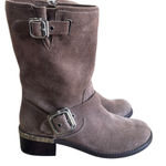Vince Camuto Windy moto mid-calf boot wild mushroom suede Women's Size 6 New Photo 0