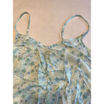 Abound ‎ Floral Ruffle Cami Top Medium Green Blue Sleeveless Summer Blouse Photo 4