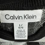 Calvin Klein  sweater women's large pullover mock neck check button black white Photo 6