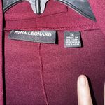 Nina Leonard  Women's Oversized Tunic Blazer Cuffs Pockets Burgundy Plus Size 1X Photo 4