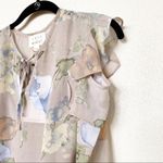 Lost + Wander  Grey Sheer Cold Shoulder Floral Top Size XS NWT Photo 1