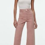 ZARA  Premium Marine Straight Wide Leg Jeans in Dusty Rose Pink Photo 0