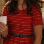 Bordeaux  Striped Red and White Mini Dress Photo 0