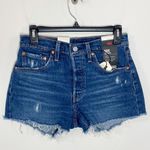 Levi's Levi’s Premium 501 High-Rise Distressed mini Shorts in Salsa Destiny Wash sz 27 Photo 2