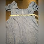 Free People  Cotton Cheyenne Denim Mini Dress w/ Pockets & Statement Sleeves Photo 12