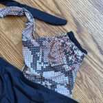 One piece, snake skin look, black bathing suit Brown Size M Photo 1