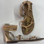 Sam Edelman Shoes Womens Size 9M Gold Tan Ginette Gladiator Sandals Cork Flat Photo 0