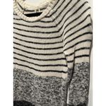 Roxy Y2K  Grey White Striped Sweater Small Knit Long Sleeve S Block Top Tunic Photo 1