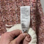 Anthropologie Maeve By Anthroplogie Tweed Lurex Coatigan Pink Cream Gold Button Size Medium Photo 8