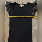 Philosophy  Black Ruffled Tank Top Sweater Photo 5