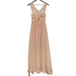 Keepsake Peach Chiffon Crisscross Neck Maxi Dress Size S Pink Photo 1