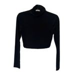 Romwe  Women’s Cowl Neck Black Crop Top Size L NWT Photo 1
