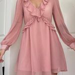 ZARA dusty pink ruffled wedding party coctail mini dress Photo 0