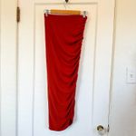 Alice + Olivia | Mindie Ruched Midi Fitted Skirt in Rust Terracotta Photo 2