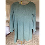 SheIn Knit Tunic Sweater Dress Long Sleeve Cozy Parisian Scandi Sage Boho Coquette Photo 2