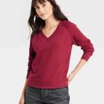 Universal Threads Maroon V-neck Sweatshirt  Photo 0