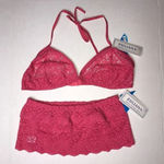 Zuliana Size Large Dark Pink 3 Piece Lace Set. Made in Brazil, New With Tags. Photo 6