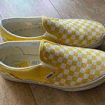 Vans  Checkered Yellow Slip On Sneakers Shoes 5.5 Men 7 Women Photo 0