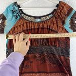 Vintage Y2K 2000’s Agenda Small S Top Babydoll Lace Woodland Forrest Goblincore Brown Photo 5