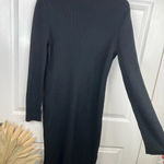 Caslon Women's Long Black Ribbed V-Neck Cardigan Midi Sweater Dress Size S Photo 3