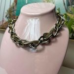 Topshop  Gold Silver Mixed Metals Chunky Double Chain Link Statement Necklace OS Photo 0