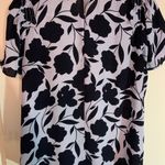 Ann Taylor  blue floral short sleeve blouse SzS Photo 2