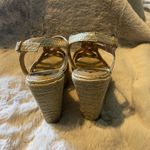 Fergalicious  Gold Strappy Wedges Size 8 Photo 3