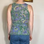 Y2K NYLON GREEN PAISLEY TOP SIZES SMALL Photo 1