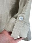 Linear Linen Blend Tan Shimmer Metallic 3/4 Sleeve Open Lightweight Jacket Sz L Size L Photo 3