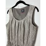 Vince Camuto  Grey Geometric Print Sleeveless Peplum Midi Dress Size 12 Large Photo 6