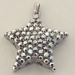 Silver Tone Pave Star Pendant Rhinestone Celestial Charm Y2K Photo 1