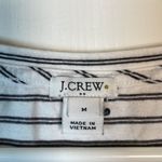 J.Crew  White Black Stripe S/S Tie Sleeves Scoop Neck Shirt Size Med EUC #1309-AZ Photo 5