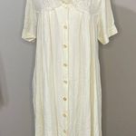 Sharon Anthony Cream Vintage Lace Collar Button Up Dress Size 16 Photo 0