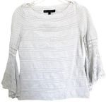 White House | Black Market Frill Sleeve Knit Silver Sparkle Formal Sweater Small Photo 0